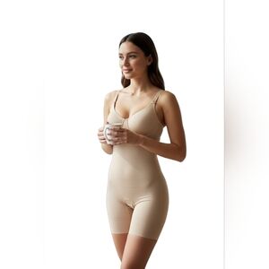 Julie France Body Shaper Onesie Shorts Ladies Plus Size 3X TAN Slimming Shaping